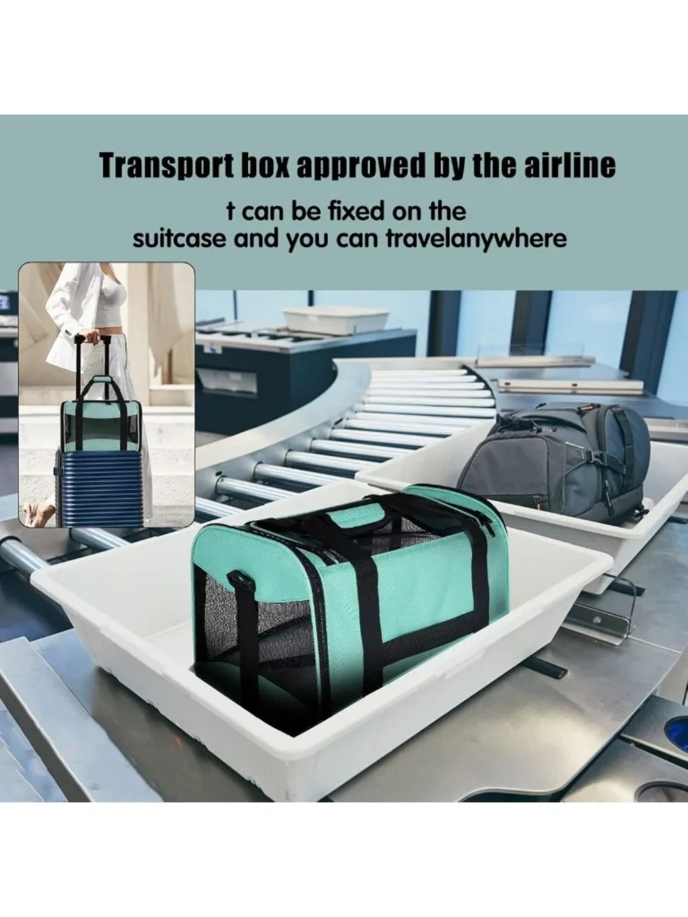 Soft-Sided Pet Carrier for Cats & Small Dogs, TSA Approved, Collapsible Travel
